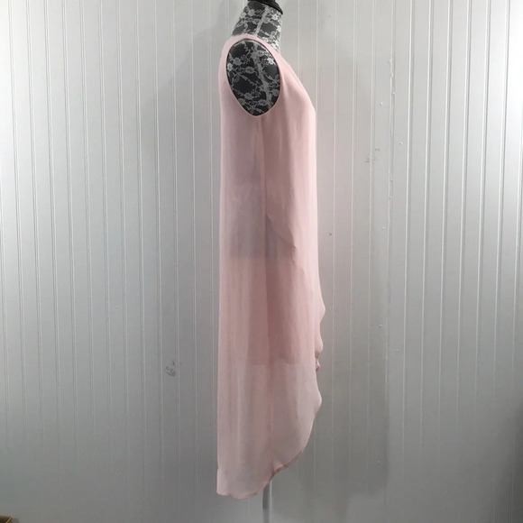 Venus Pink Slip Dress Sleeveless Wrap  Womens 4 Semi Sheer Hi Low Hem‎ Y2K - Picture 3 of 15